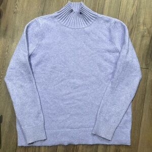 LOFT Mock Neck Sweater Purple Lavender Ribbed Collar Soft Knit Women’s Medium
